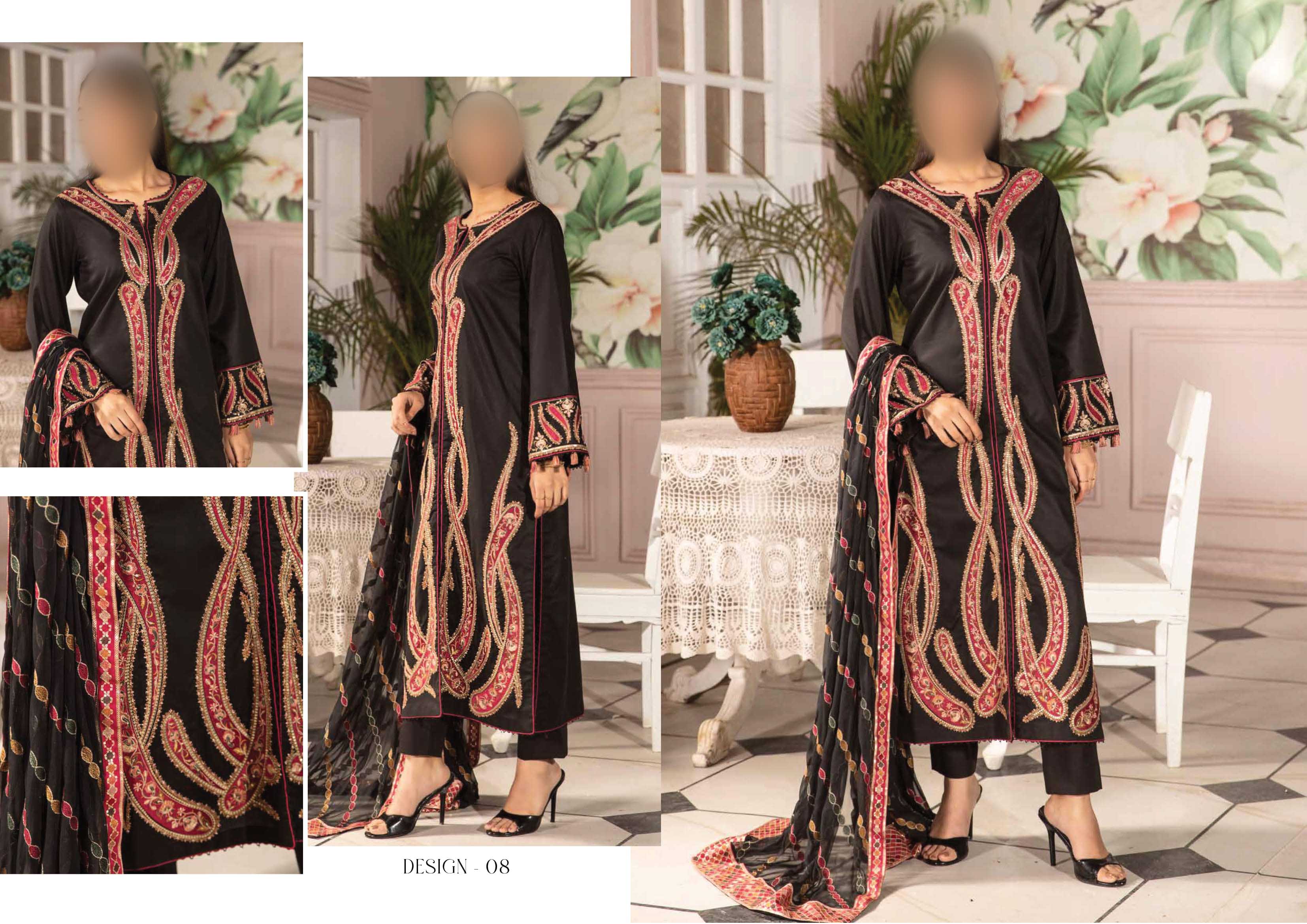 Luxury Lawn Embroidered Suit NV1WR08 - Image 8