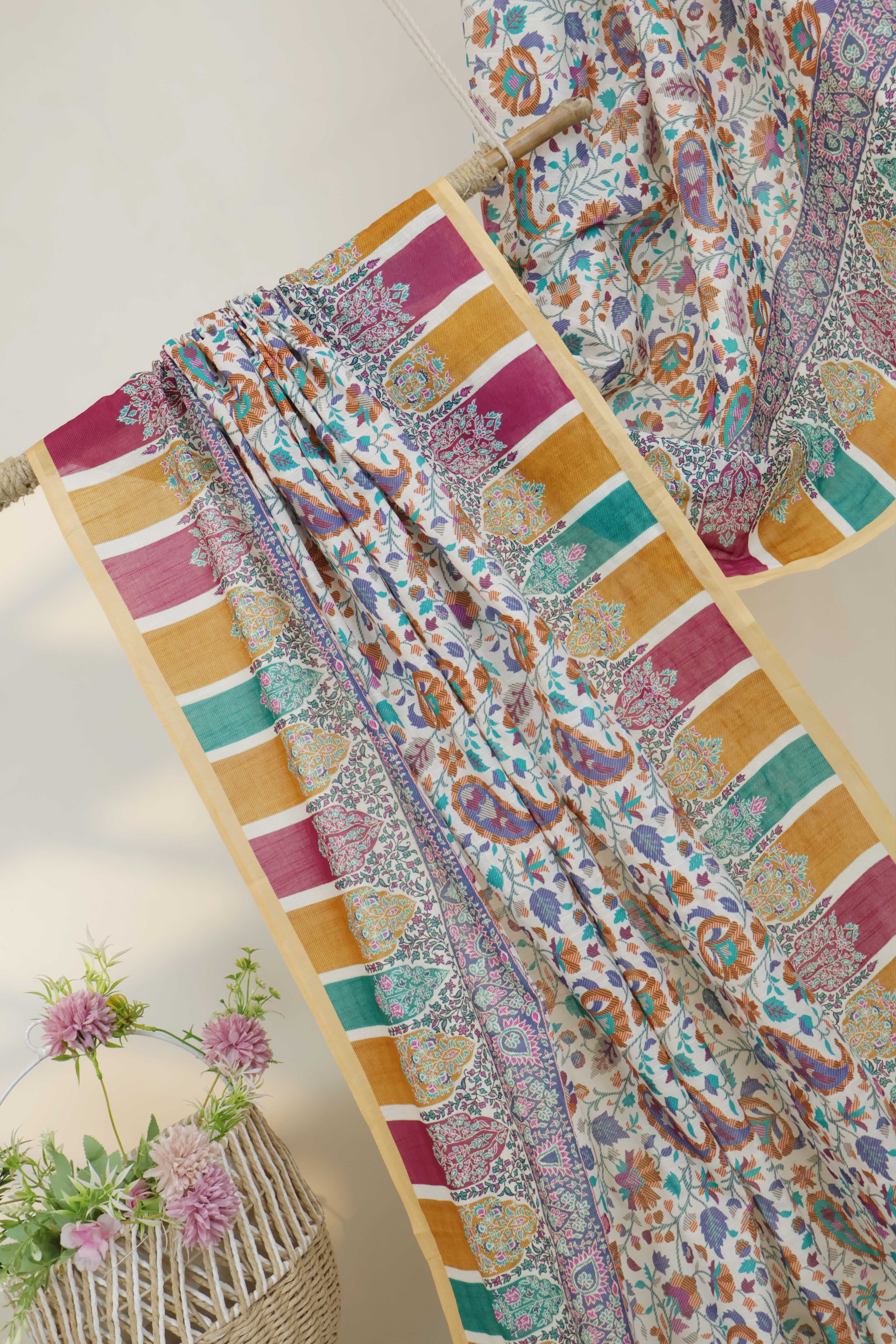 Printed Lawn Shawl 1339J - Image 4