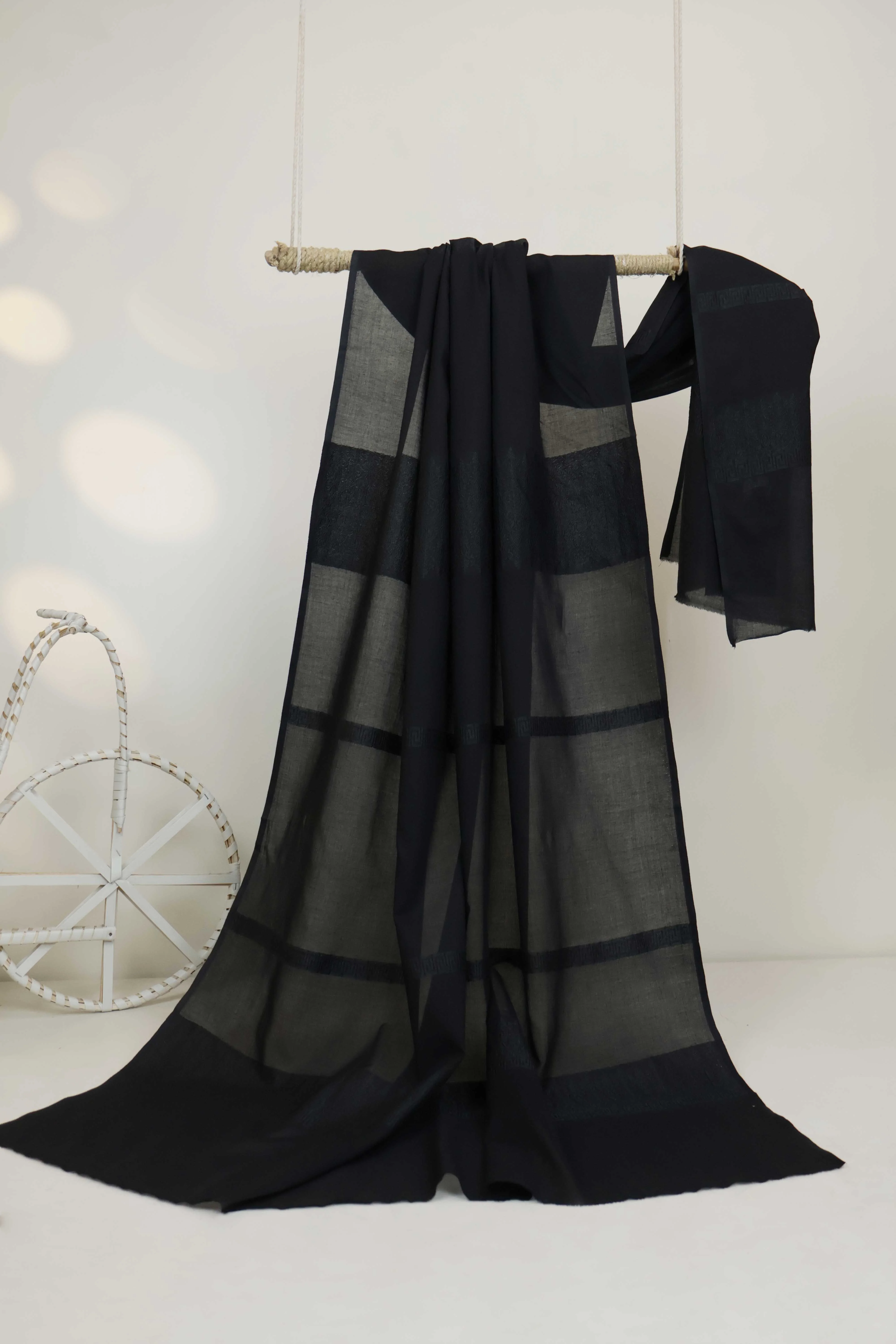 Self Jacquard Lawn Shawl HLSH129 - Image 2