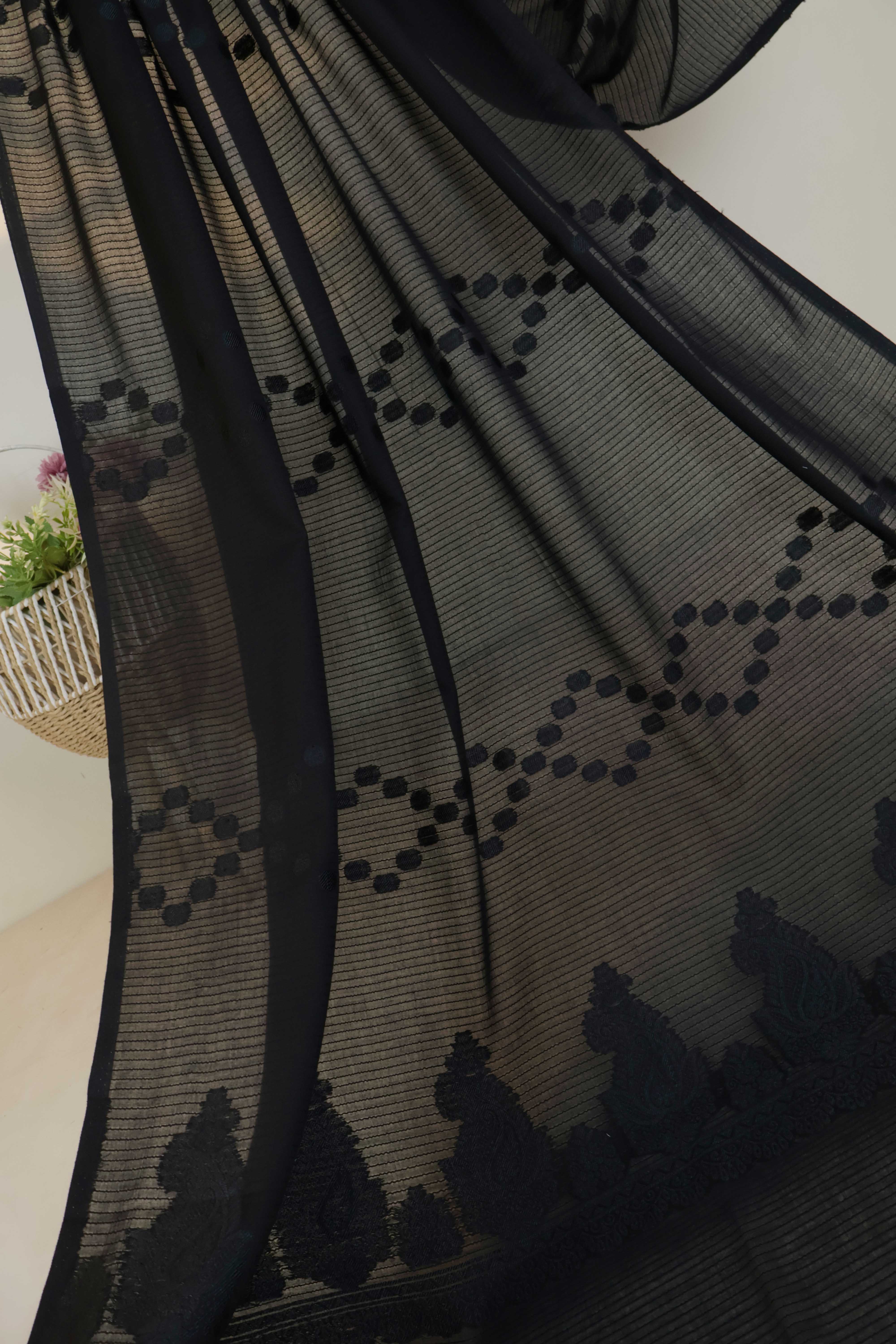 Self Jacquard Lawn Shawl HLSH235 - Image 2