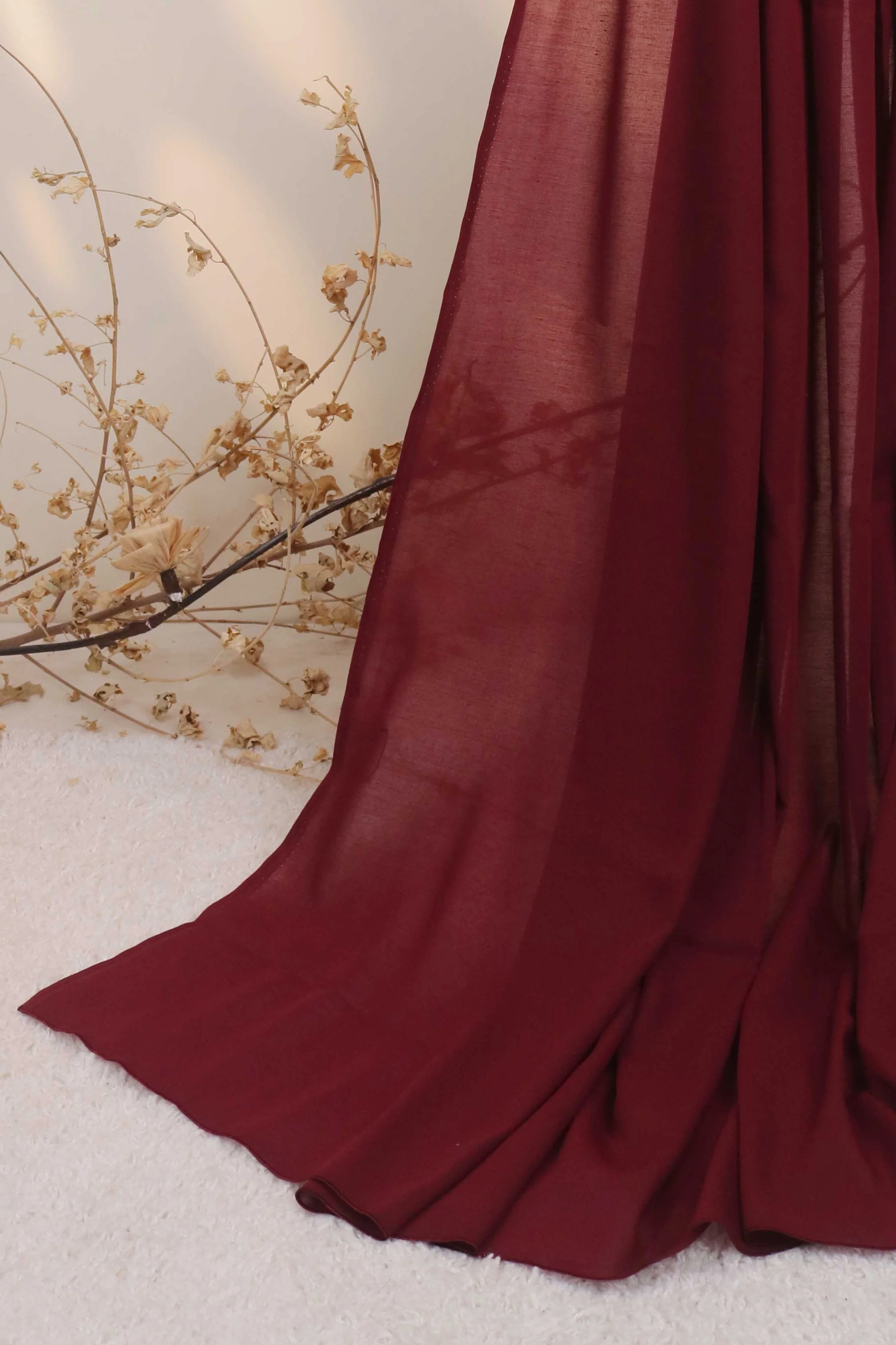 Swiss Voil Plain Shawl - Image 3