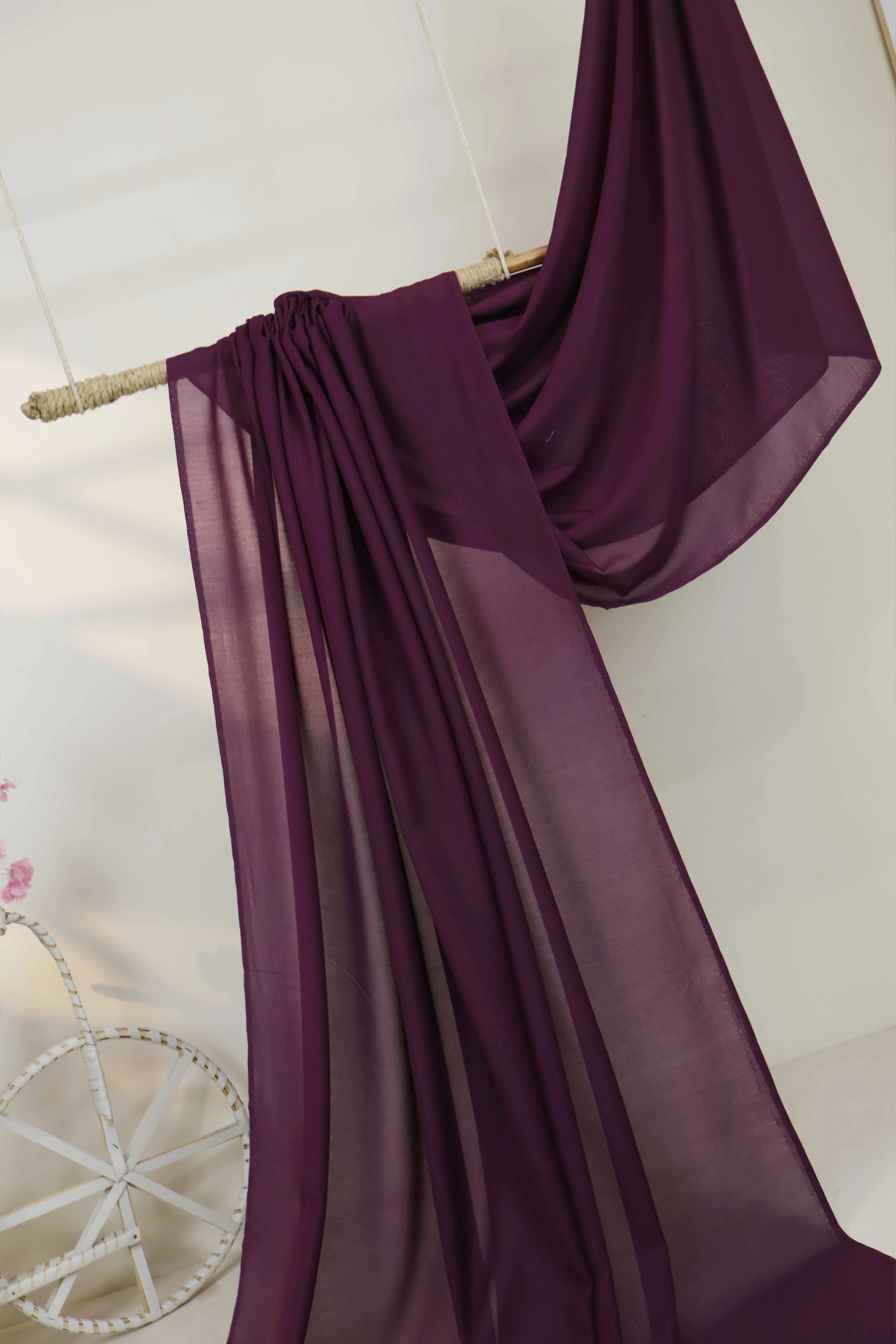 Swiss Voil Plain Shawl - Image 4